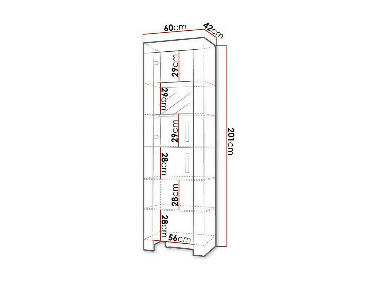 Estante Melfeli 103, Pode ser fechado, Placa de aglomerado laminado