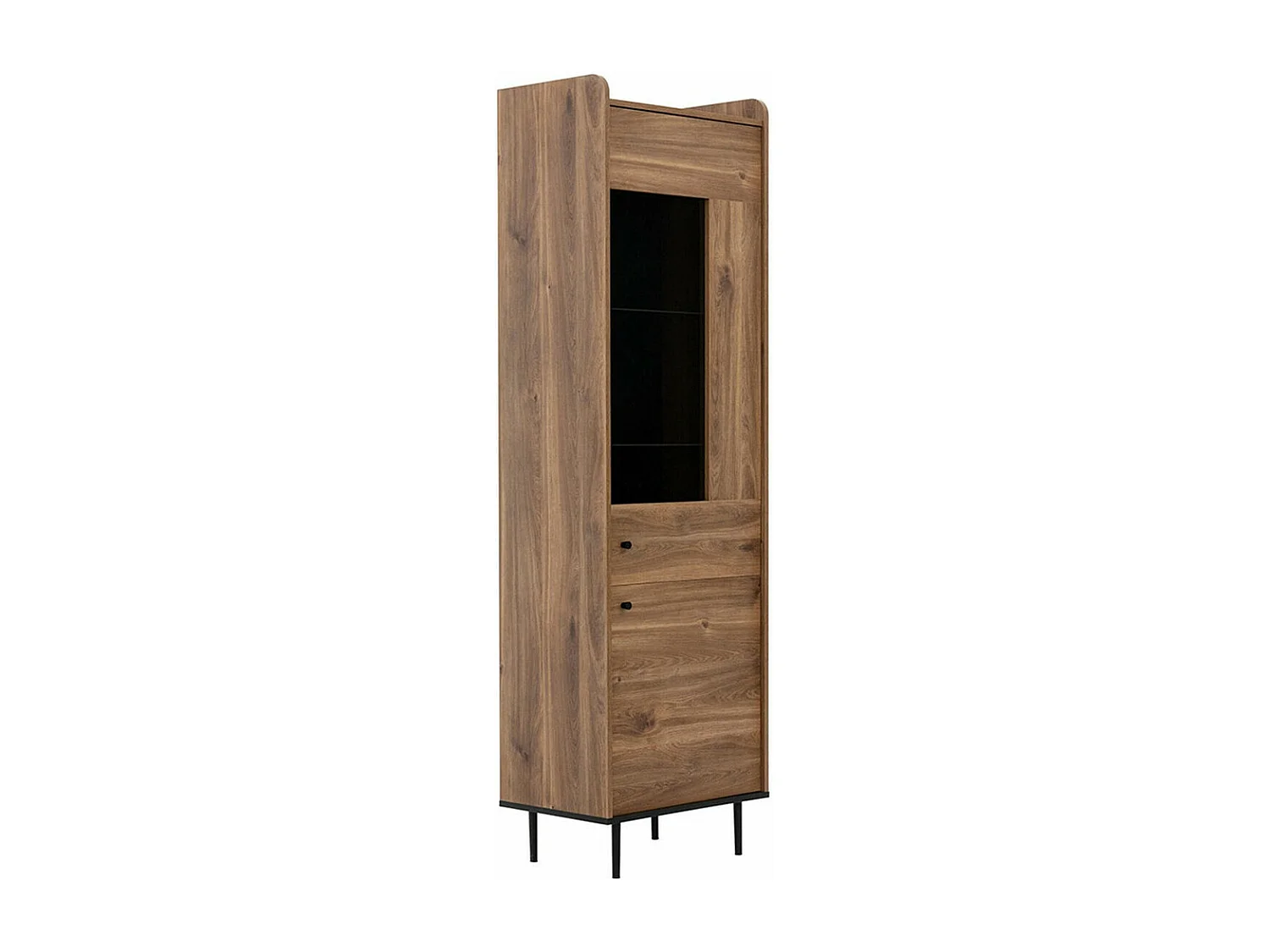 Estantería Ferenou 109, Con puertas|Cerrable, Vidrio templado|Aglomerado laminado, 200cm