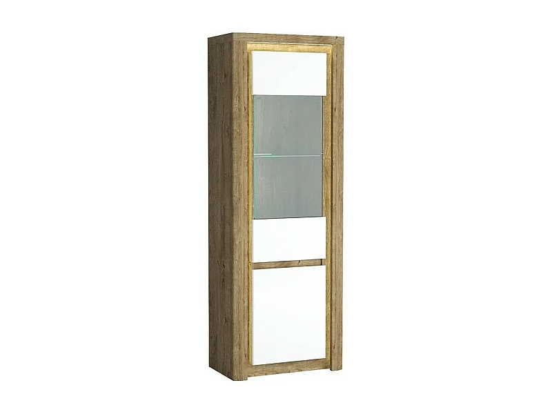 Estantería Etrmona 103, Con puertas|Cerrable, Vidrio templado|Aglomerado laminado, 197cm