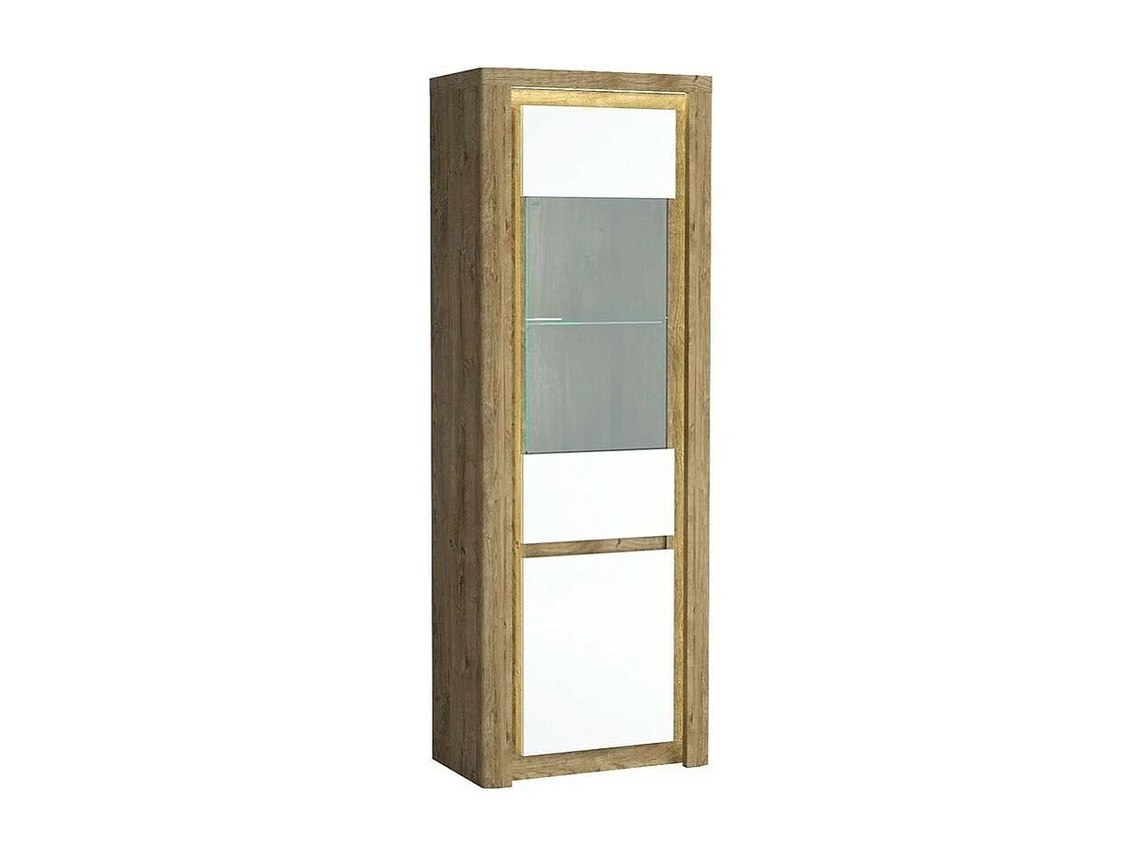 Estantería Etrmona 103, Con puertas|Cerrable, Vidrio templado|Aglomerado laminado, 197cm