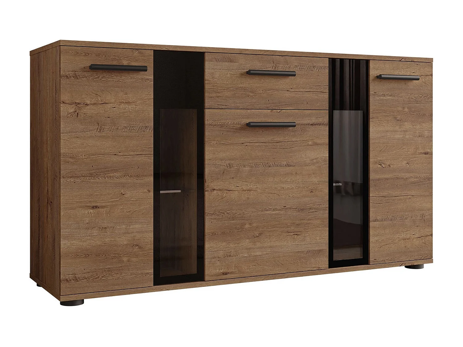 Commode Tucson 114, Chêne de Lefkas, Avec tiroirs et portes, Nombre de tiroirs: 1, 80cm