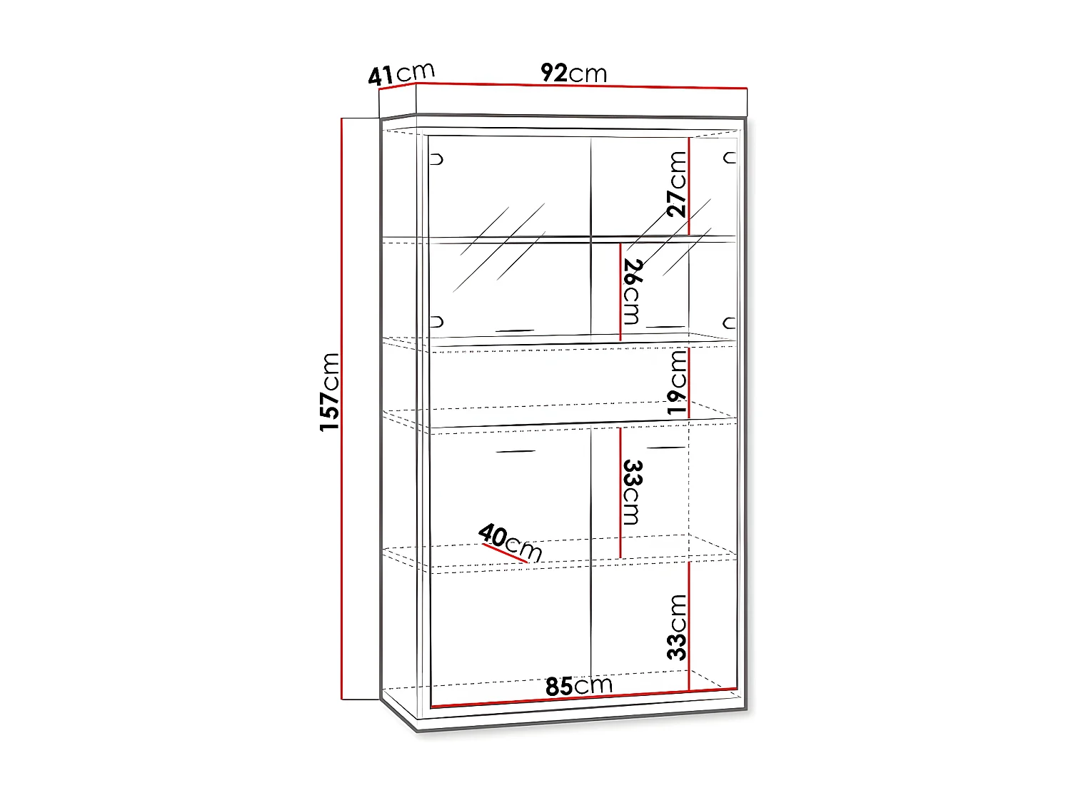 Étagère Etrmoni 107, Avec des portes|Fermé|Avec tiroirs, Stratifié, Nombre de tiroirs: 1