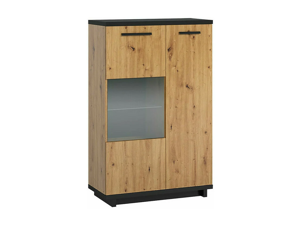 Estantería Morlira 110, Cerrable|Con puertas, Vidrio templado|Aglomerado laminado, 140cm