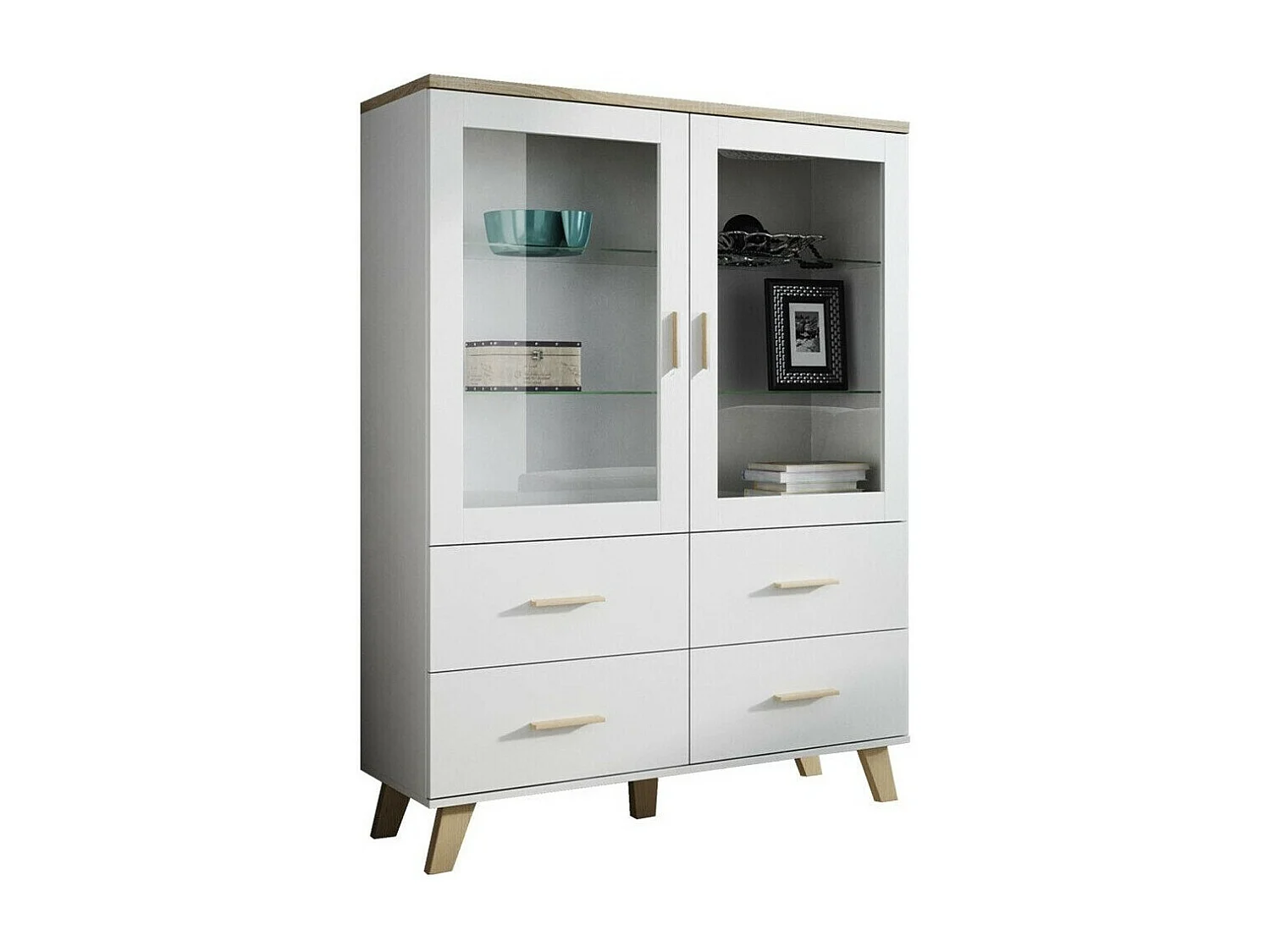 Estantería Larfloi 110, Con cajones|Con puertas|Cerrable, Número de puertas: 2, 160x120cm