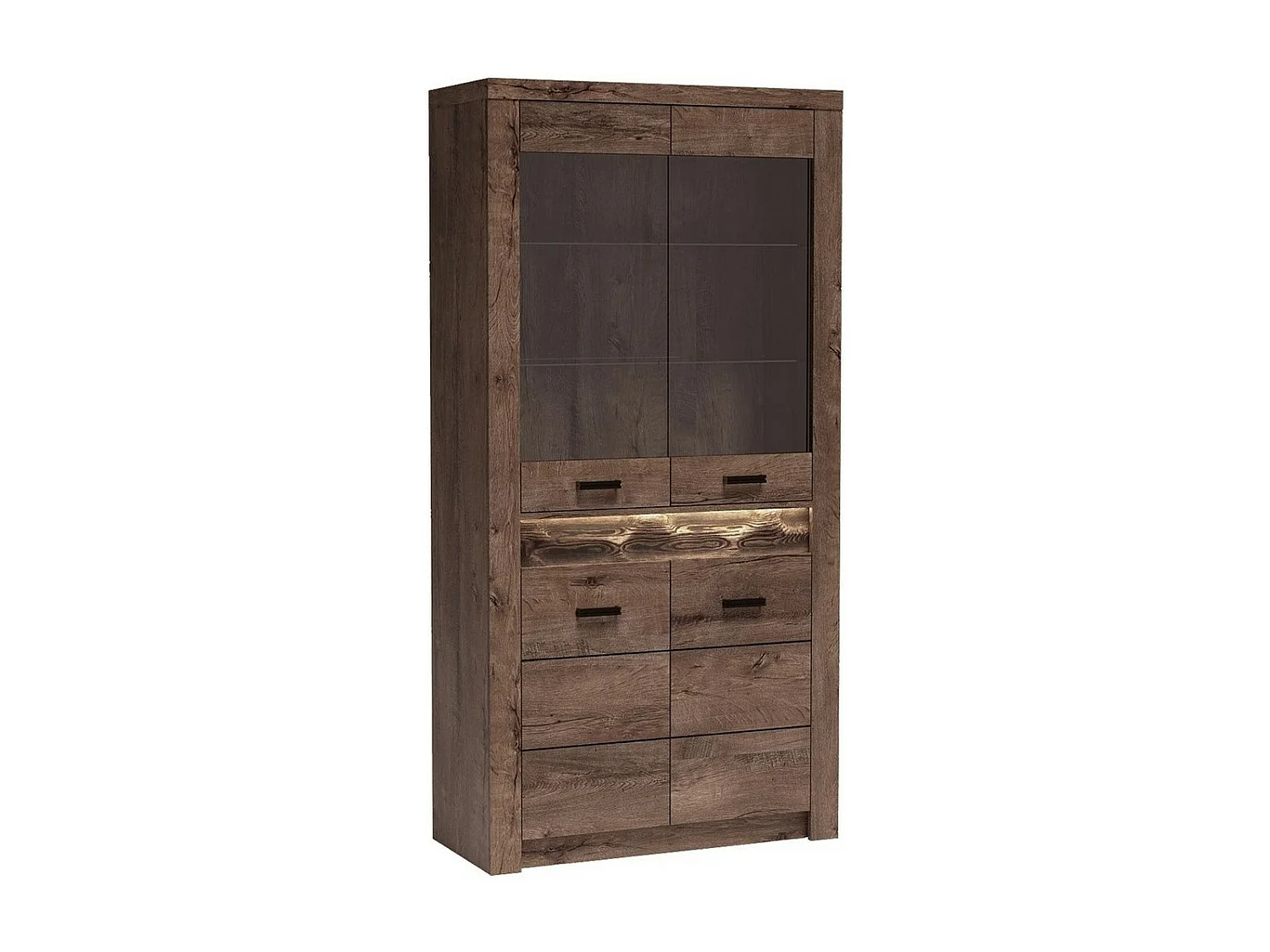 Estantería Serfeno 101, Cerrable|Con puertas, Vidrio|Aglomerado laminado, 192x93x42cm