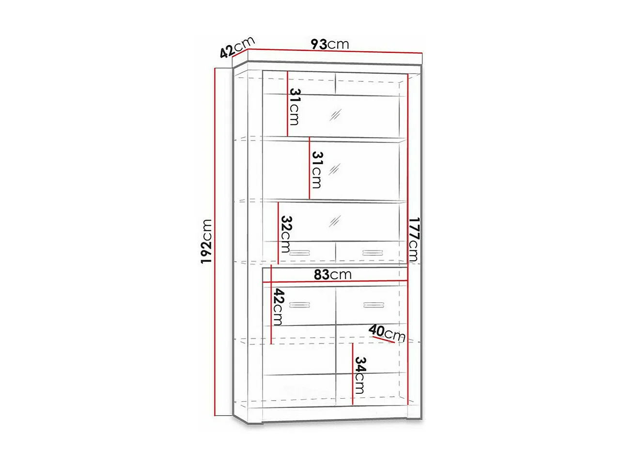 Estante Serfeno 101, Pode ser fechado, Placa de aglomerado laminado
