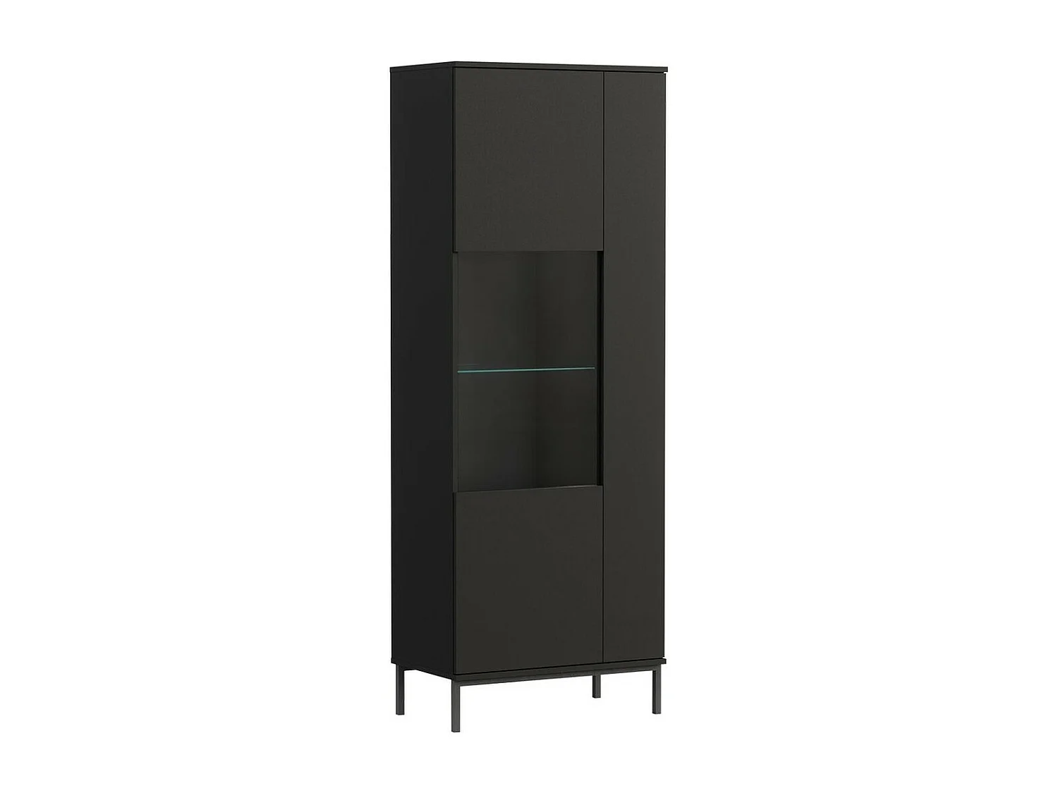 Estantería Lomsore 106, Cerrable|Con puertas, Vidrio|Aglomerado laminado, 190x70x41cm