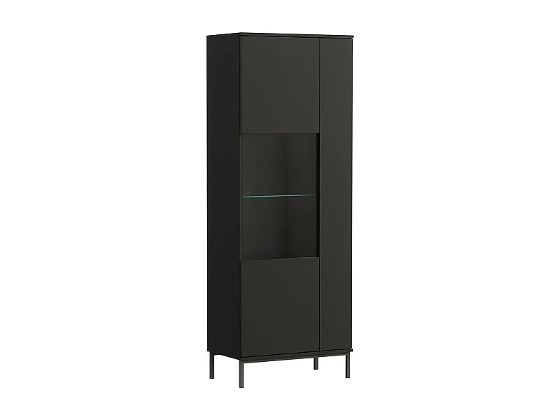 Estantería Lomsore 106, Cerrable|Con puertas, Vidrio|Aglomerado laminado, 190x70x41cm