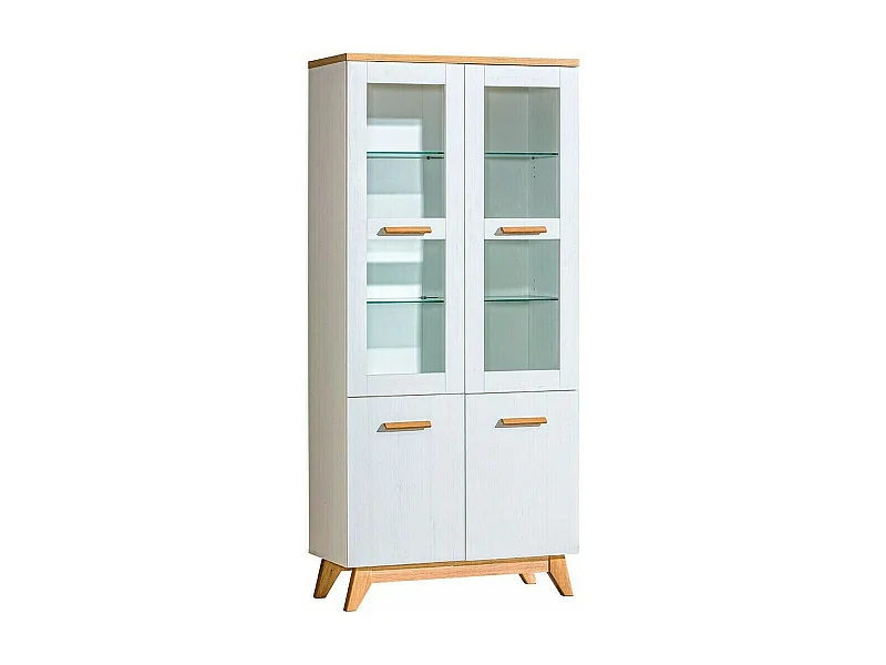 Étagère Sorvera 117, Fermé|Avec des portes, Verre|Stratifié, Le nombre de portes: 4, 85cm