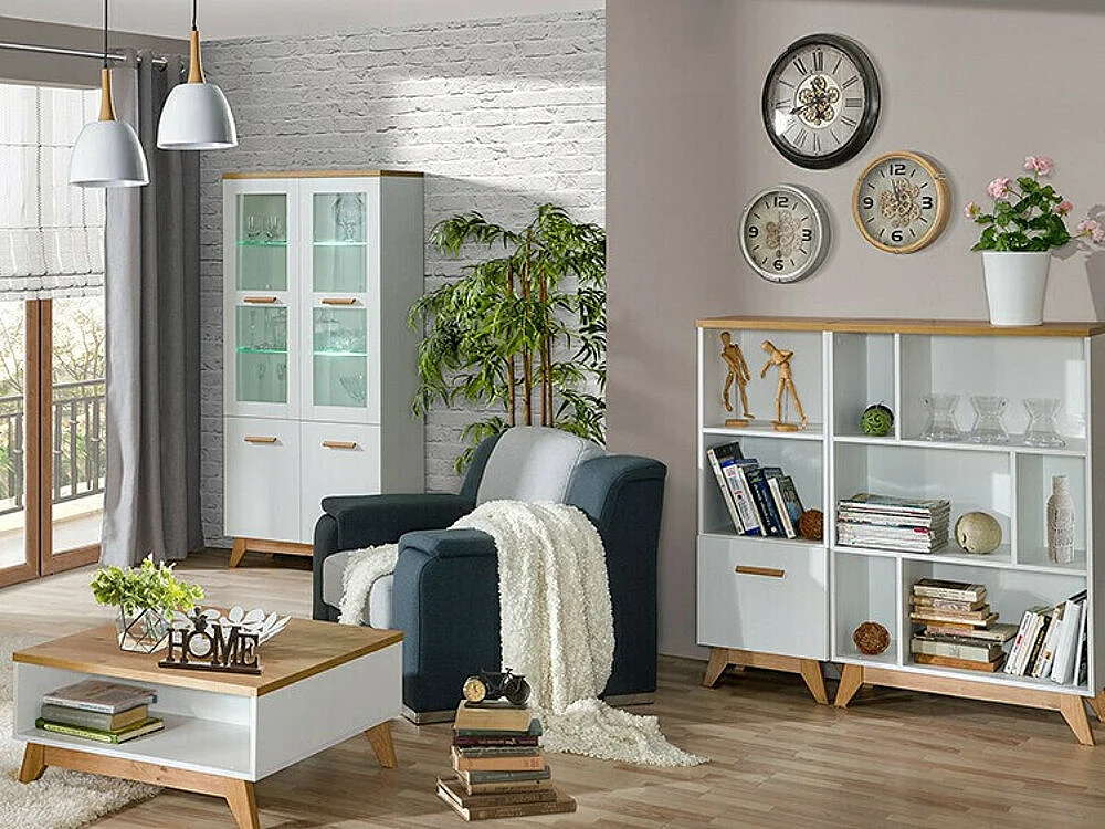 Étagère Sorvera 117, Fermé|Avec des portes, Stratifié|Verre, Le nombre de portes: 4, 85cm