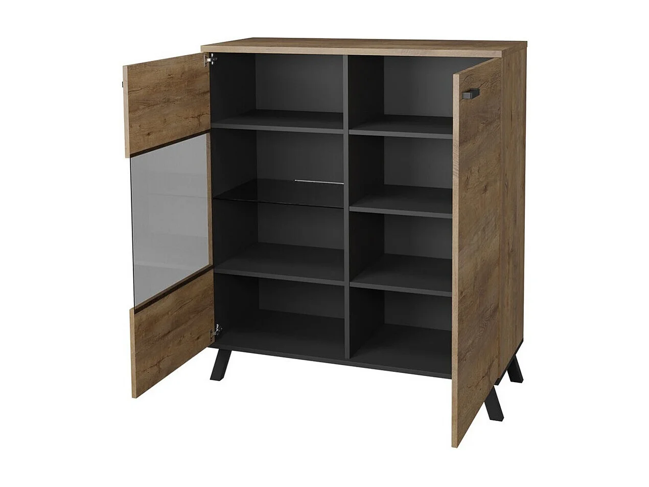 Aparador Talsere 103, Roble de lefkada|Negro, 121x101cm, Número de puertas: 240cm