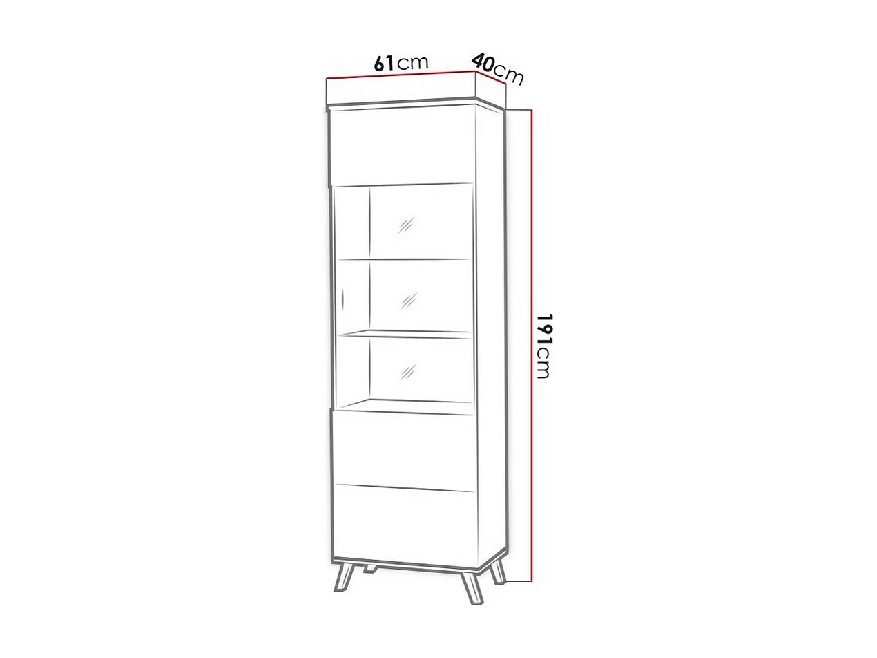 Étagère Talsere 101, Fermé|Avec des portes, Verre|Stratifié, Le nombre de portes: 1, 61cm