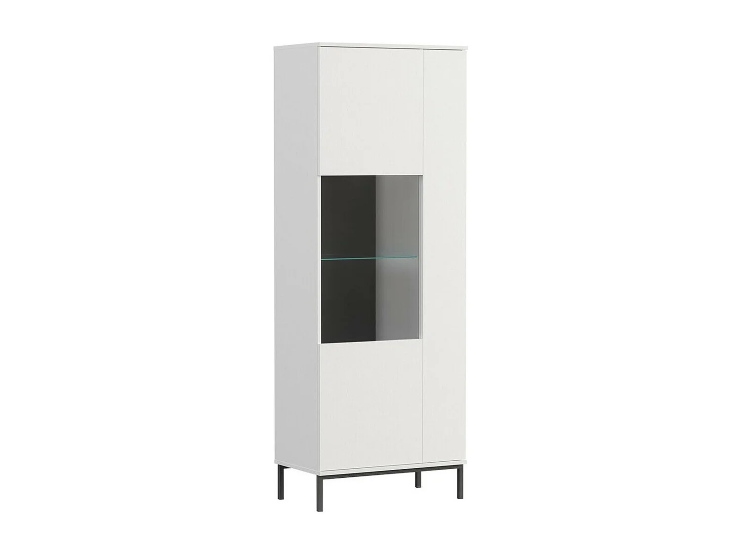 Estantería Lomsore 106, Cerrable|Con puertas, Vidrio|Aglomerado laminado, 190x70x41cm