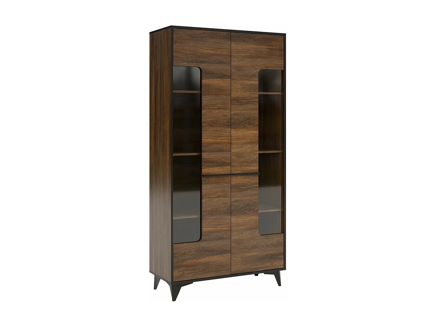 Estantería Avimora 106, Con puertas|Cerrable, Vidrio|Aglomerado laminado, 185x91x40cm