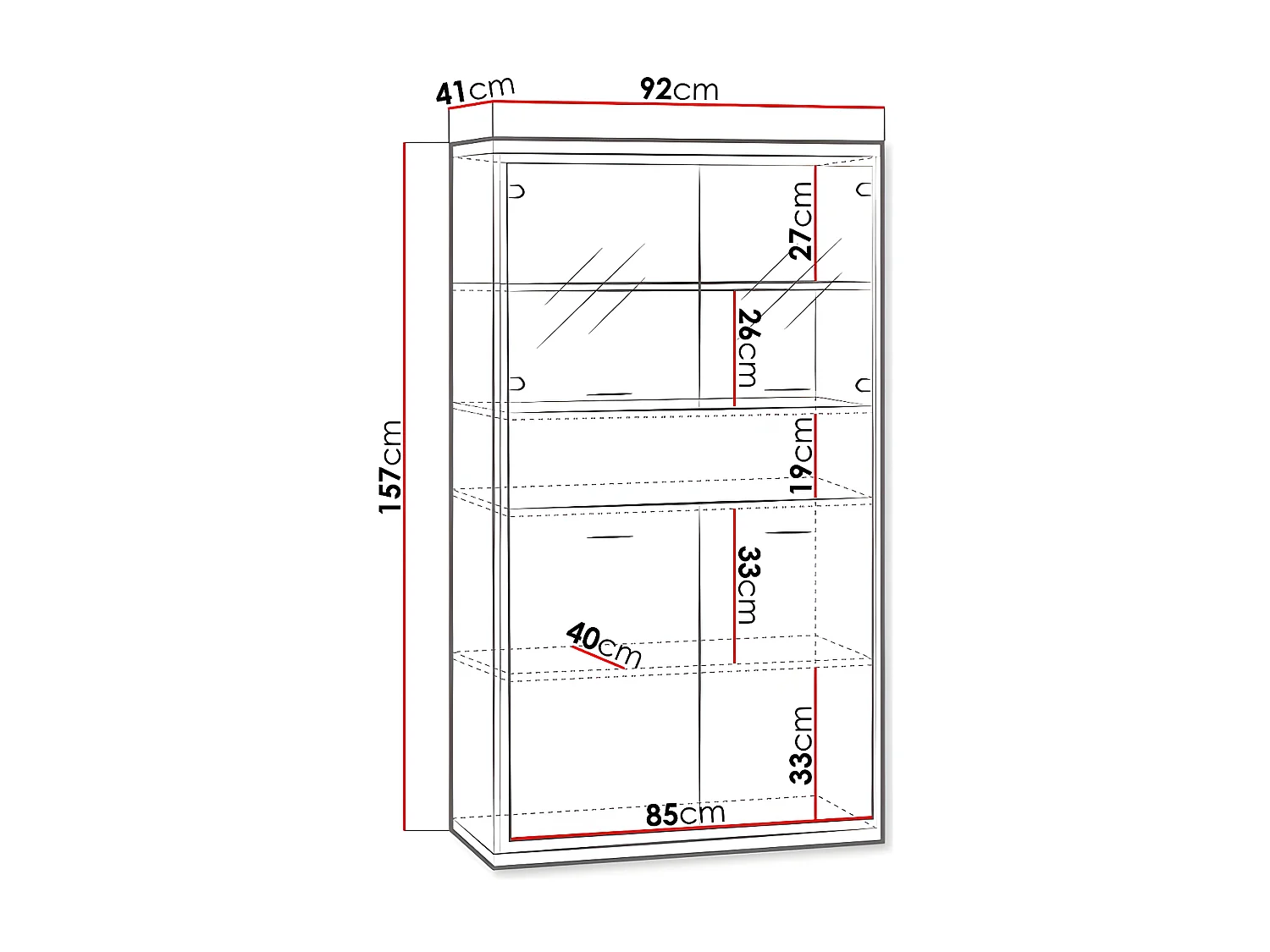 Étagère Etrmoni 107, Avec des portes|Fermé|Avec tiroirs, Stratifié, Nombre de tiroirs: 1