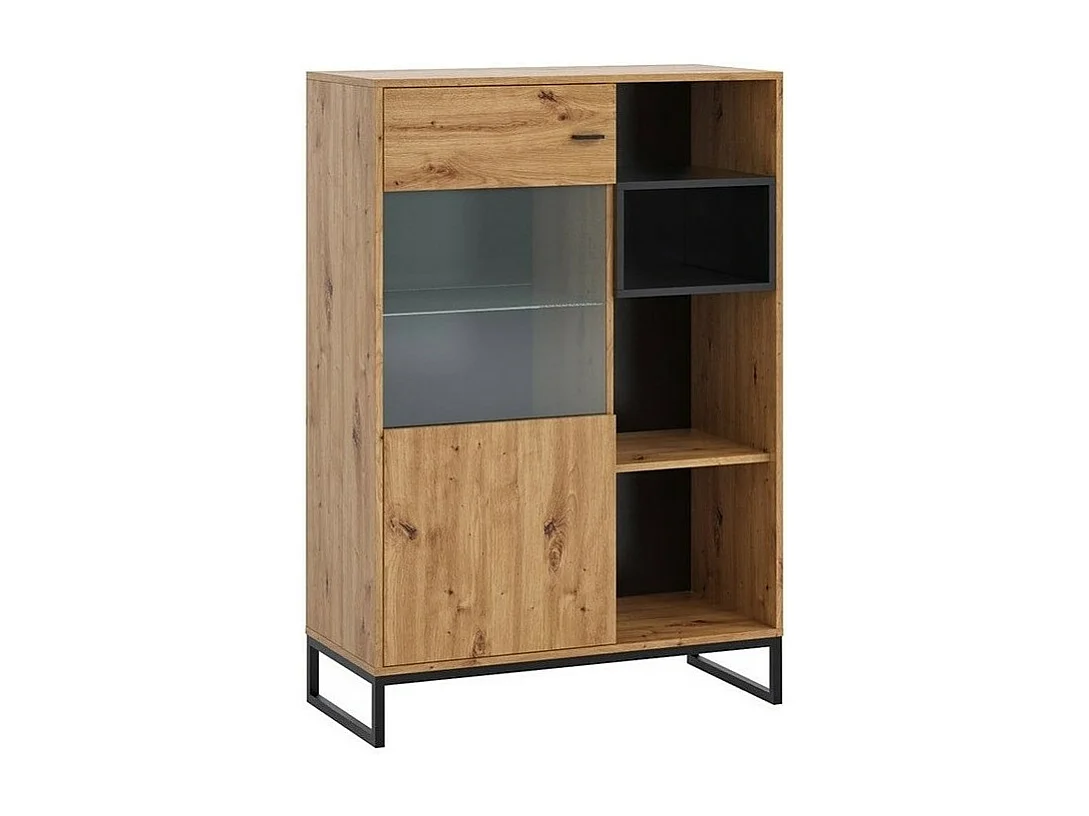 Aparador Baltesi 107, Roble Artisan|Negro, 130x90cm, Número de puertas: 240cm