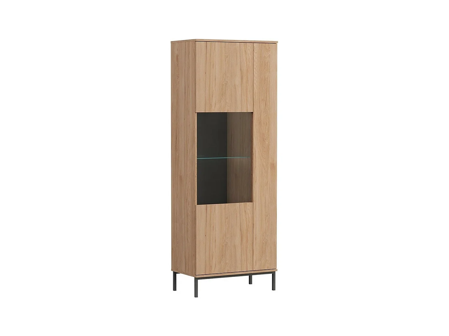 Estantería Lomsore 106, Cerrable|Con puertas, Vidrio|Aglomerado laminado, 190x70x41cm
