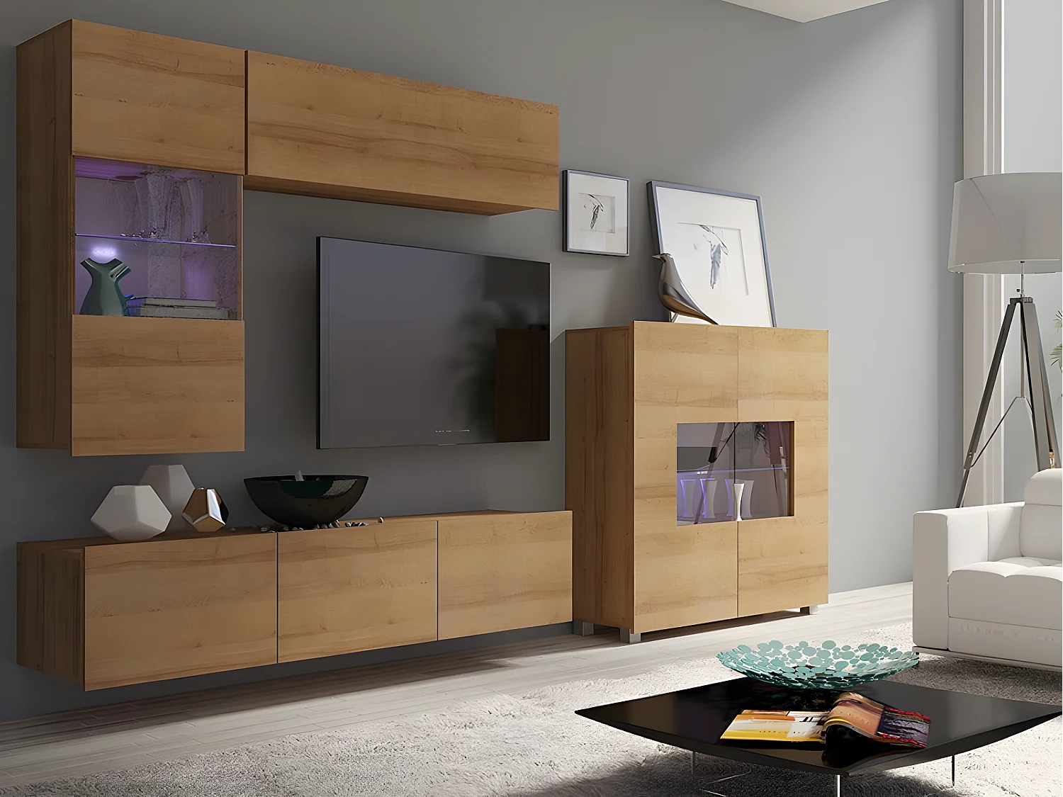 Aparador Tivdalu 100, Roble dorado, 107x100cm, Número de puertas: 235cm