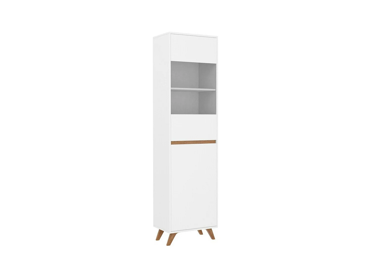 Étagère Mavenoa 106, Avec des portes|Fermé, Stratifié|Verre trempé, 197x50x35cm