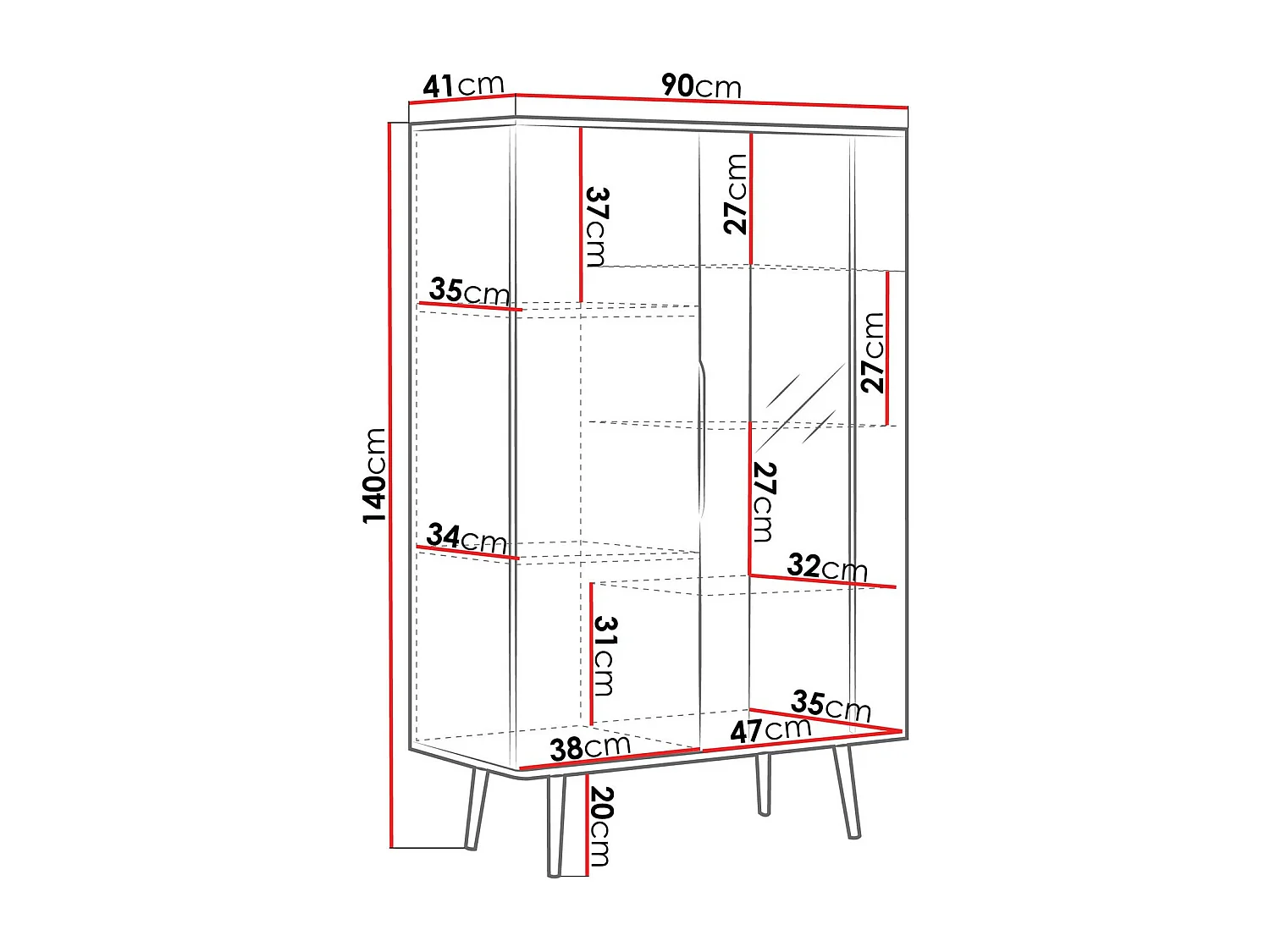 Estantería Livetre 103, Con puertas|Cerrable, Vidrio templado|MDF|Aglomerado laminado,