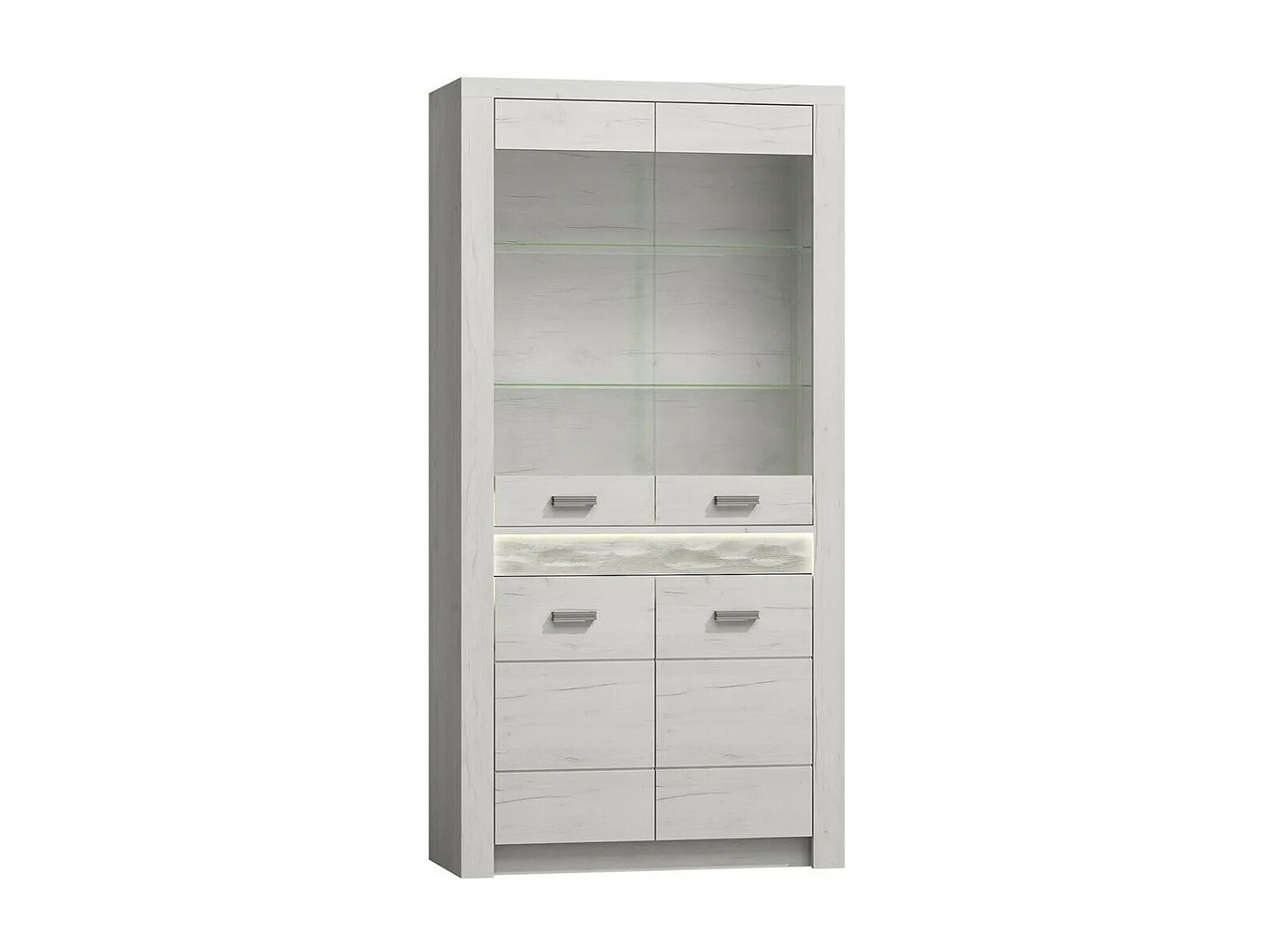 Estantería Serfeno 101, Cerrable|Con puertas, Vidrio|Aglomerado laminado, 192x93x42cm