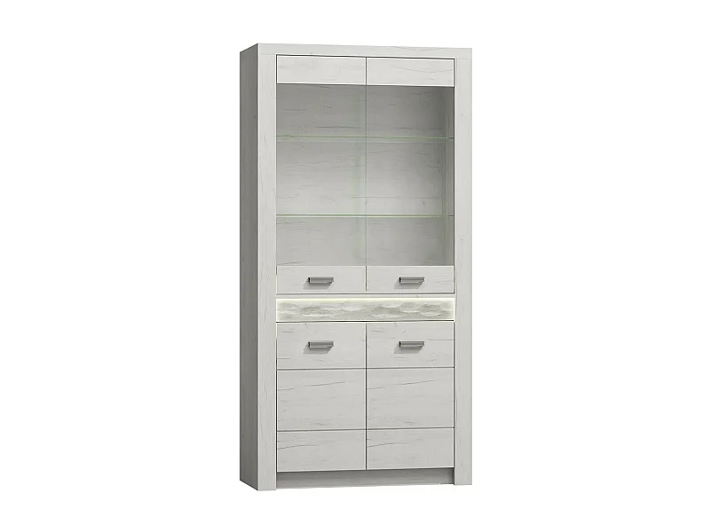 Estantería Serfeno 101, Cerrable|Con puertas, Vidrio|Aglomerado laminado, 192x93x42cm