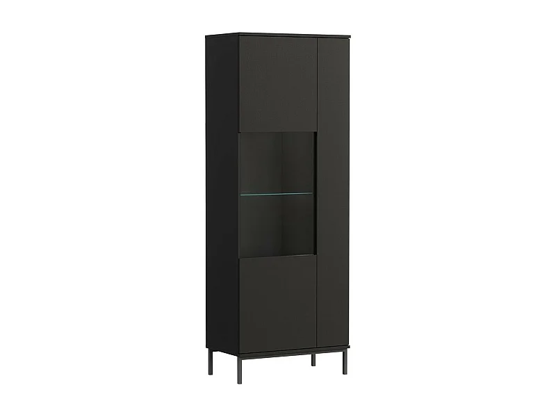 Estantería Lomsore 106, Cerrable|Con puertas, Vidrio|Aglomerado laminado, 190x70x41cm