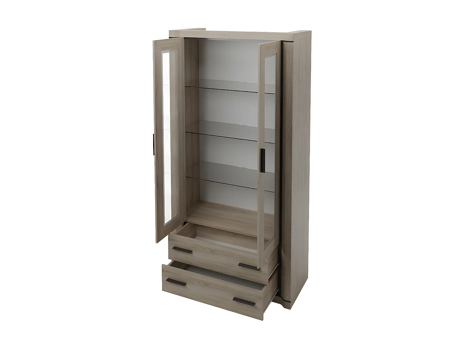 Estantería Lorelie 116, Con cajones|Con puertas|Cerrable, Número de puertas: 2, 192x97cm