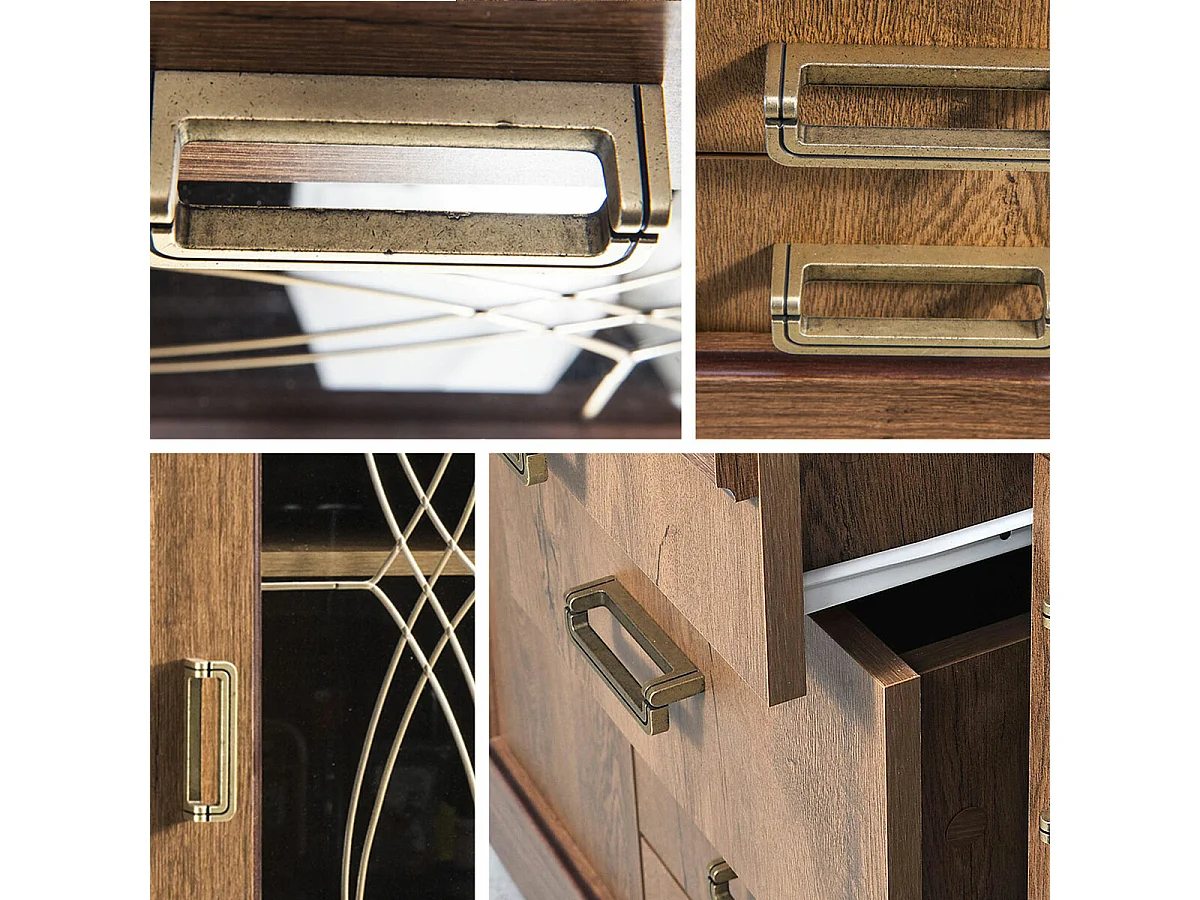 Commode Lircava 111, Chêne vieilli, Avec tiroirs et portes, Nombre de tiroirs: 3, 110cm