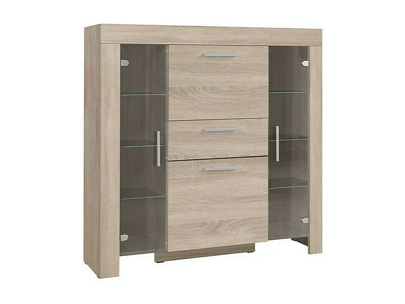 Cómoda Melfeli 104, Com gavetas e portas, Número de gavetas: 3