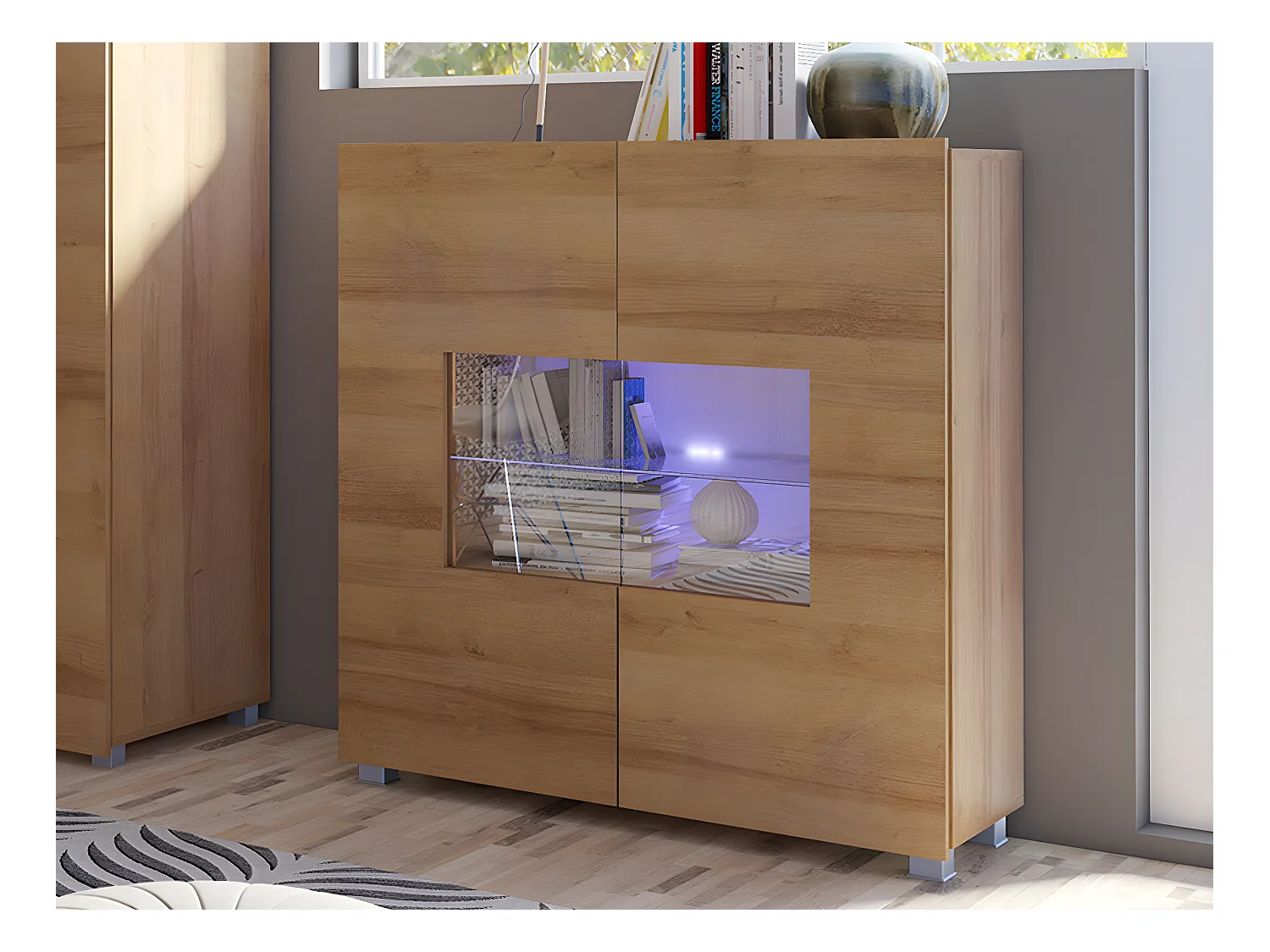 Buffet Tivdalu 100, Chêne doré, 107x100cm, Le nombre de portes: 235cm