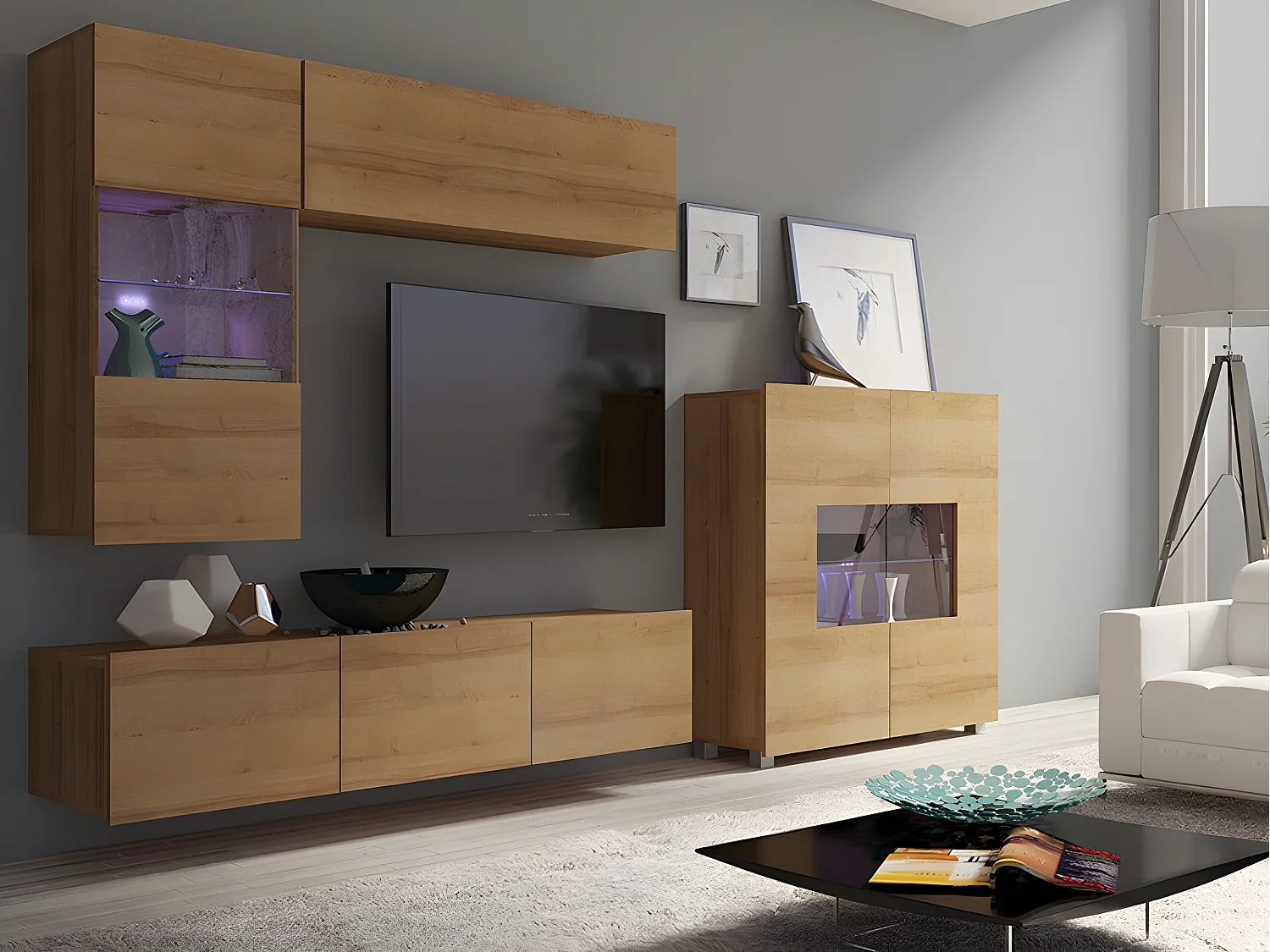 Aparador Tivdalu 100, Roble dorado, 107x100cm, Número de puertas: 235cm