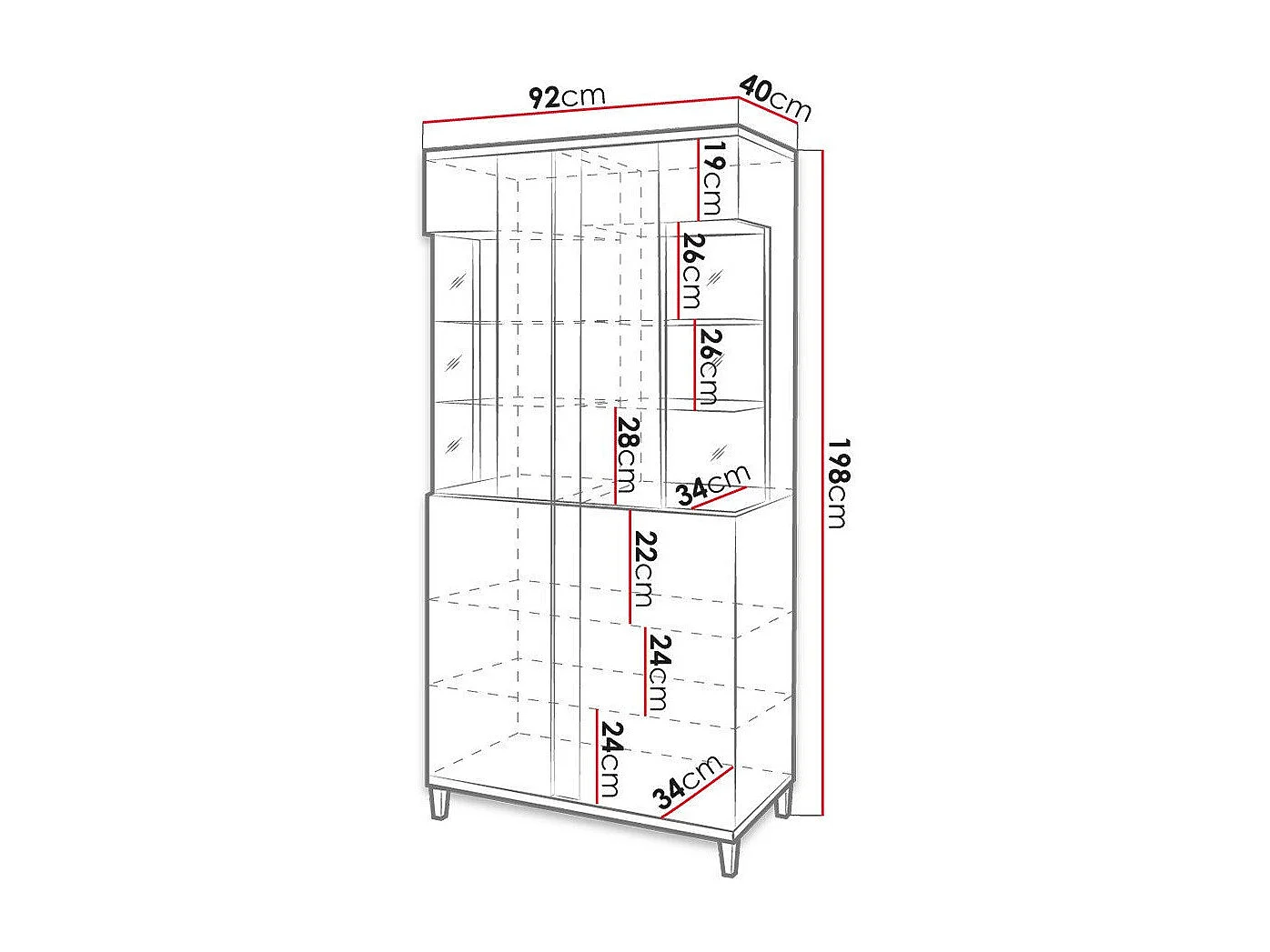 Estante Livseri 116, Pode ser fechado, Placa de aglomerado laminado