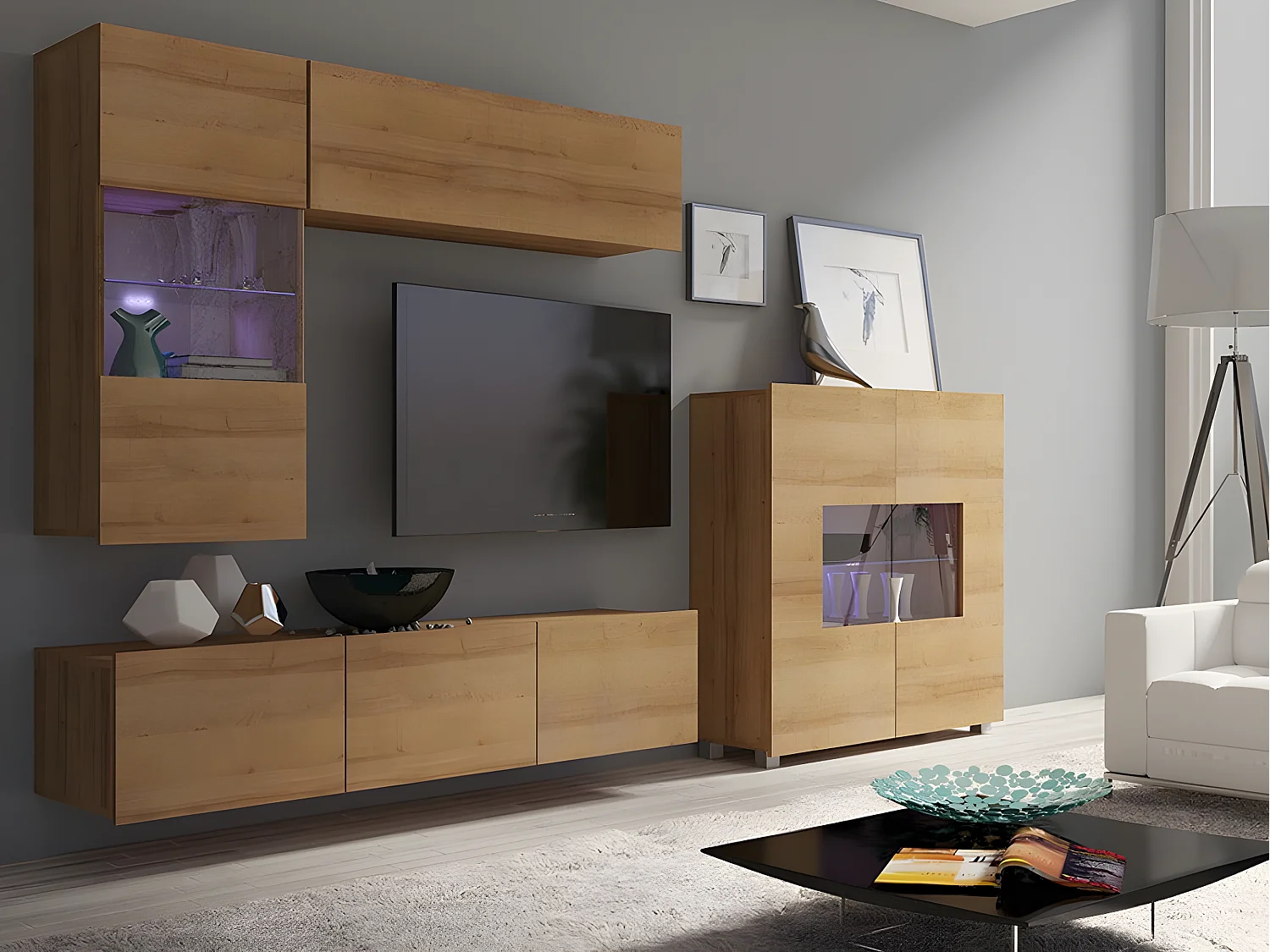 Aparador Tivdalu 100, Roble dorado, 107x100cm, Número de puertas: 235cm