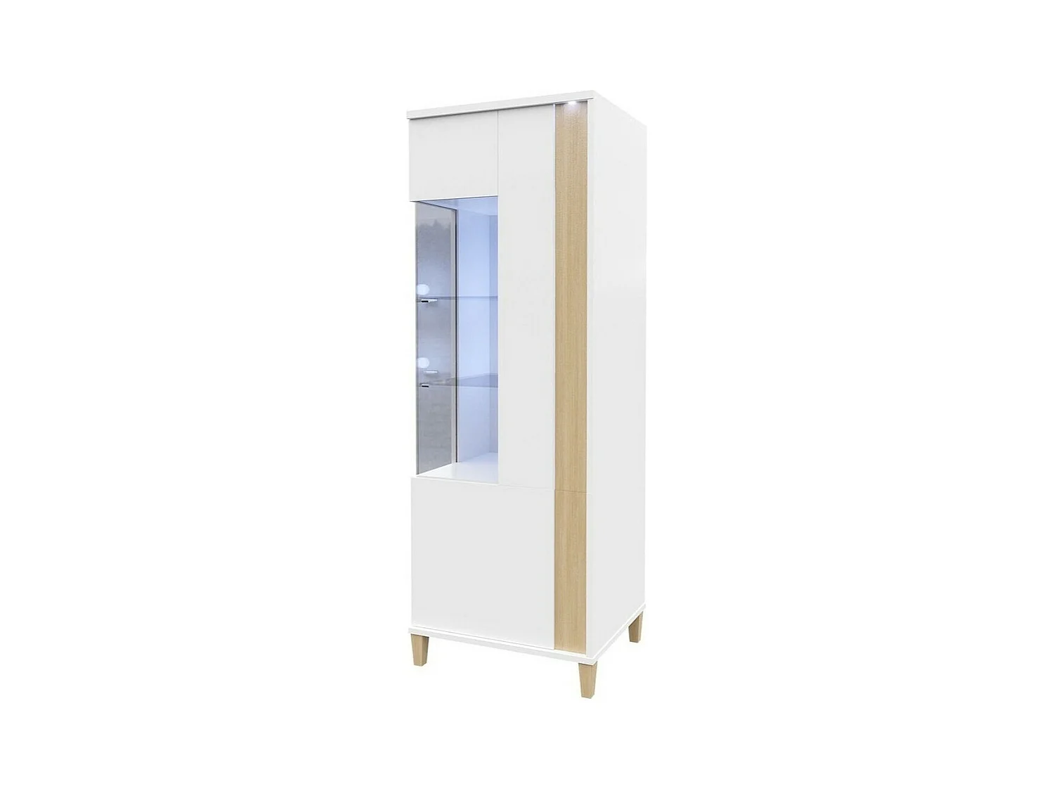 Étagère Livseri 110, Fermé|Avec des portes, Verre|Stratifié, Le nombre de portes: 2, 52cm