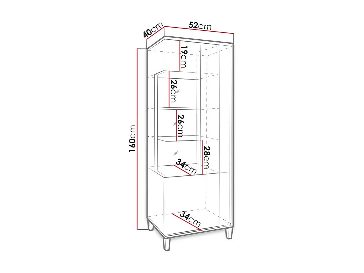 Étagère Livseri 110, Avec des portes|Fermé, Verre|Stratifié, Le nombre de portes: 2, 52cm