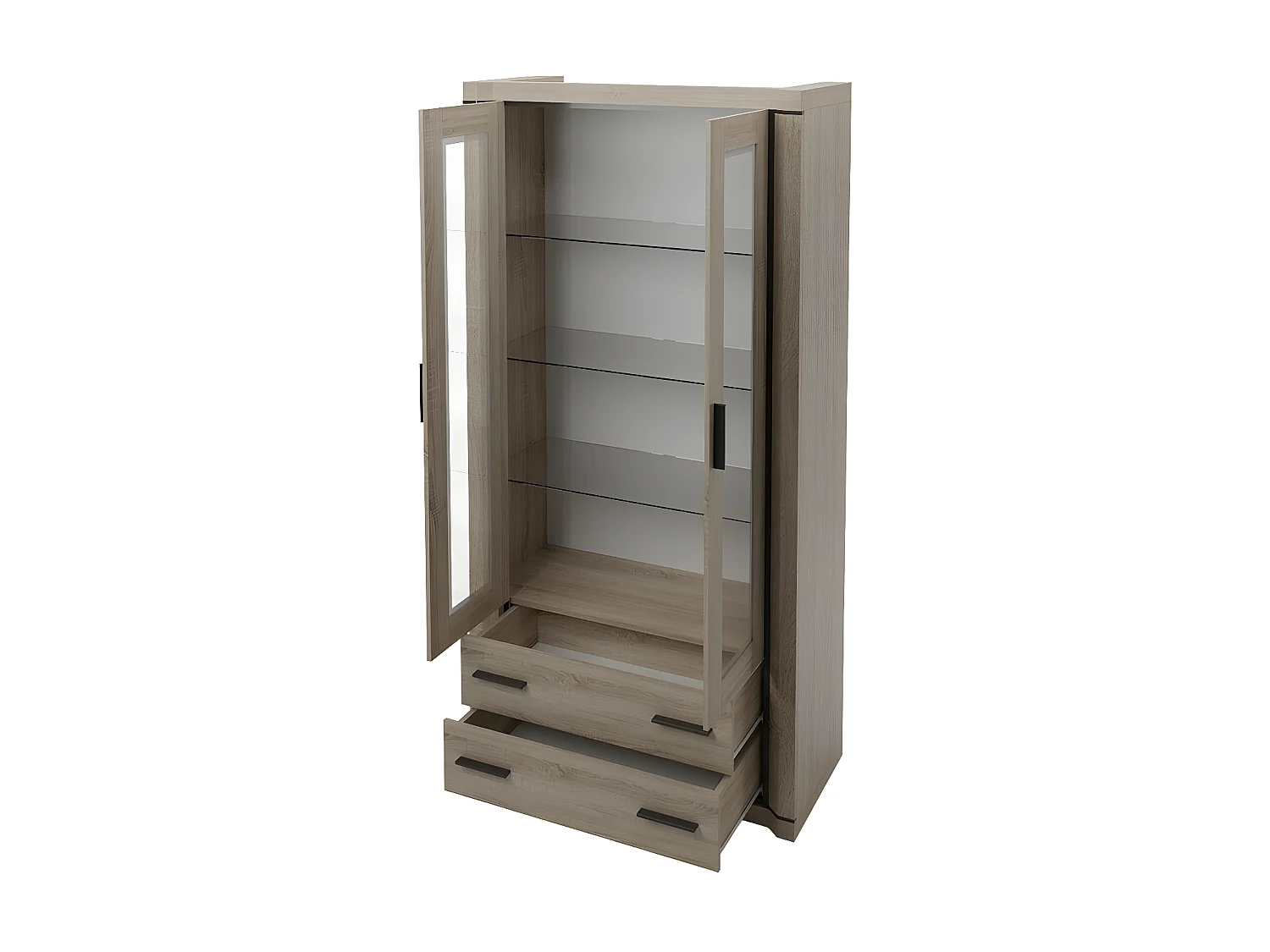 Estantería Lorelie 116, Con cajones|Con puertas|Cerrable, Número de puertas: 2, 192x97cm