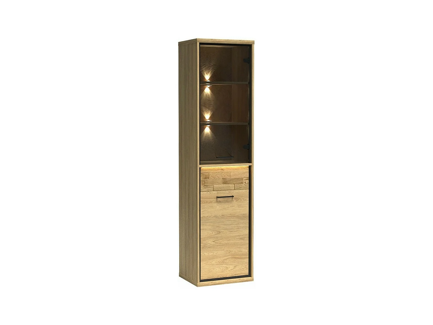 Estantería Etrmoni 108, Cerrable|Con cajones|Con puertas, Aglomerado laminado, 197x50cm