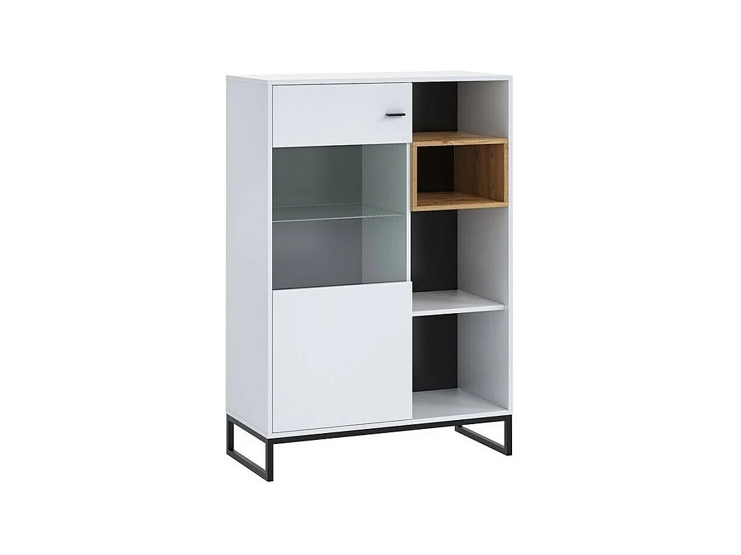 Buffet Baltesi 107, Chêne Artisan|Blanc, 130x90cm, Le nombre de portes: 240cm