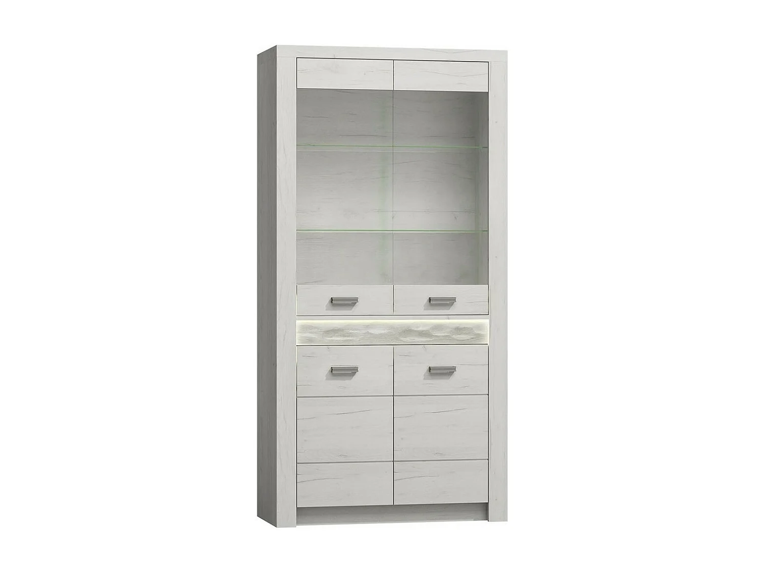 Estantería Serfeno 101, Cerrable|Con puertas, Vidrio|Aglomerado laminado, 192x93x42cm