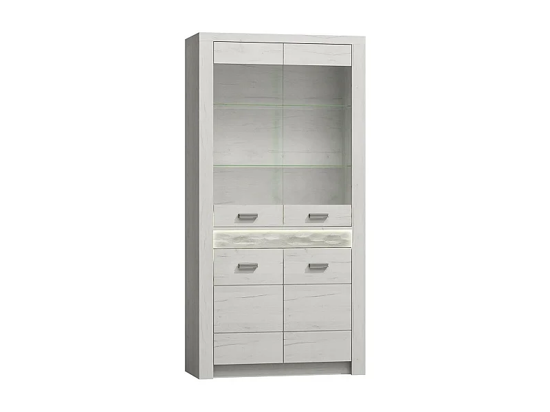 Étagère Serfeno 101, Fermé|Avec des portes, Verre|Stratifié, Le nombre de portes: 4, 93cm