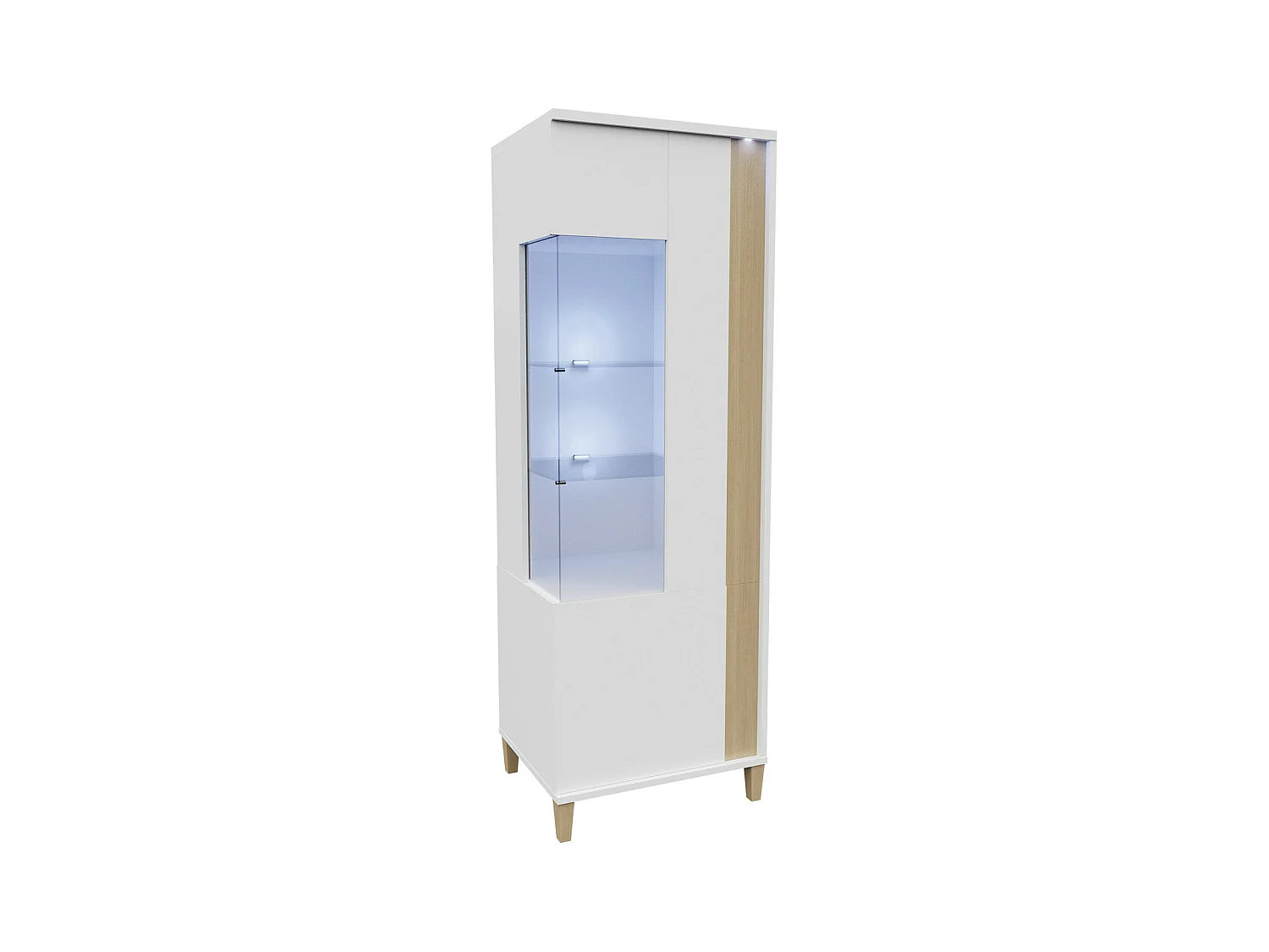 Étagère Livseri 108, Fermé|Avec des portes, Verre|Stratifié, Le nombre de portes: 2, 52cm