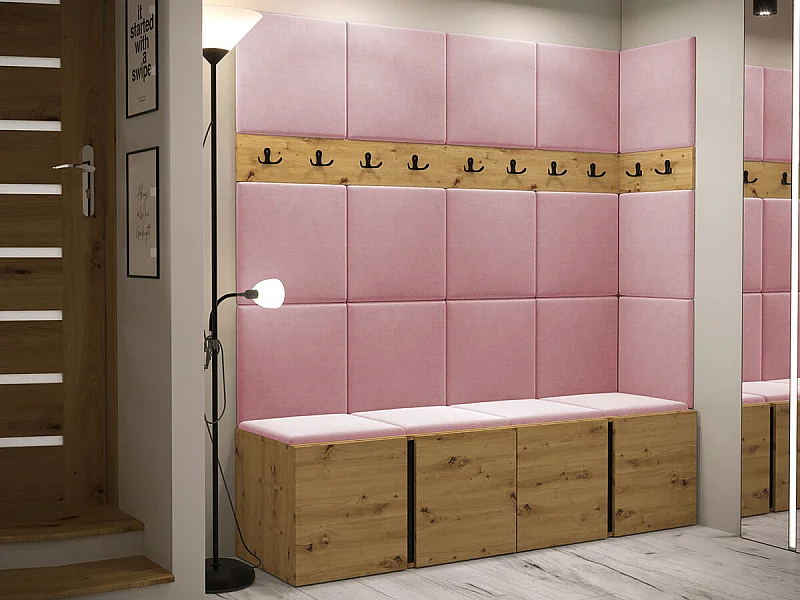 Meuble d'entrée Hartford 265, 186x168x46cm, Chêne Artisan, Stratifié|Tapisserie