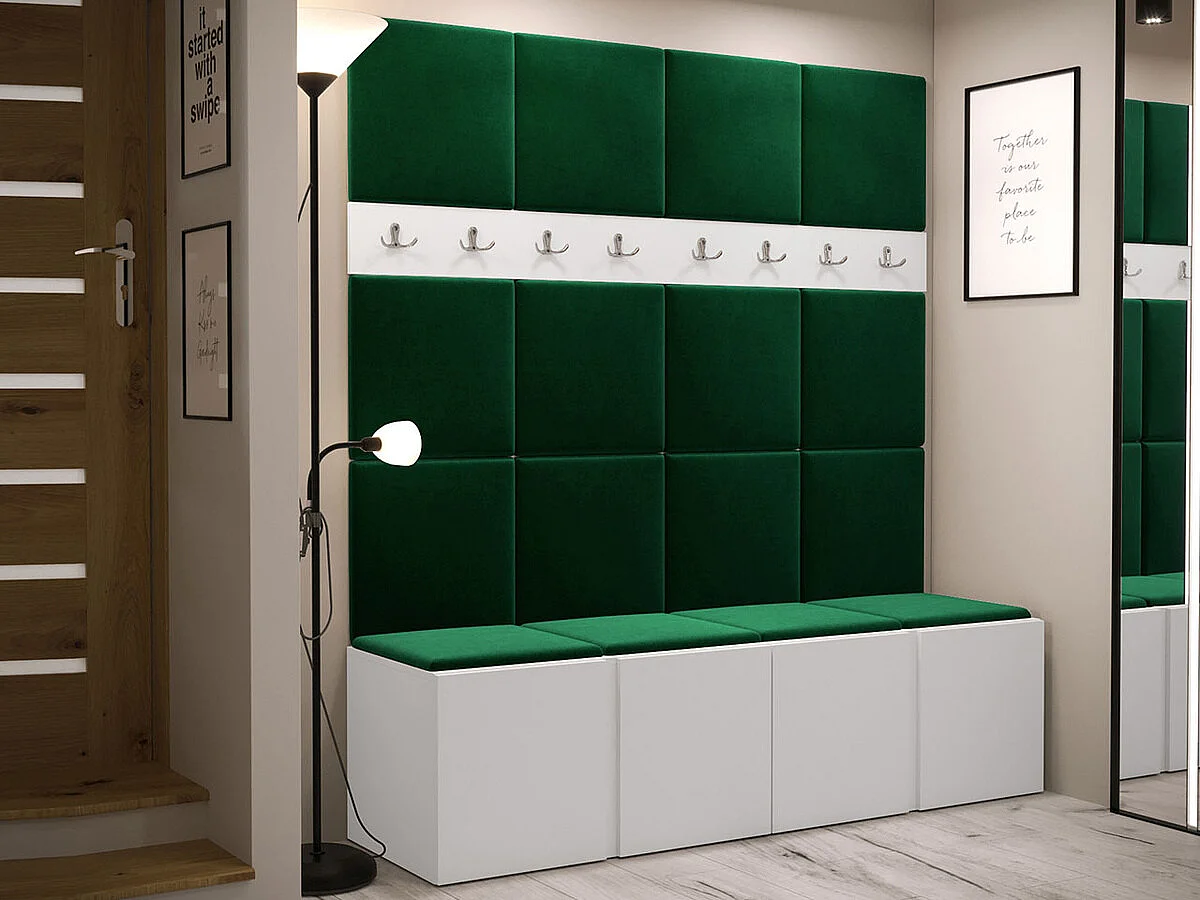 Conjunto pasillo Hartford 268, 186x168x46cm, Blanco, Aglomerado laminado|Tapiz