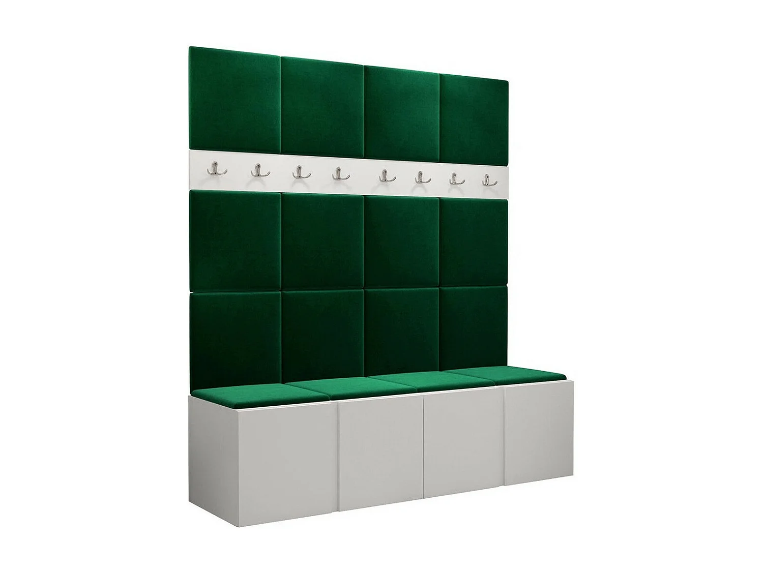 Conjunto pasillo Hartford 268, 186x168x46cm, Blanco, Aglomerado laminado|Tapiz