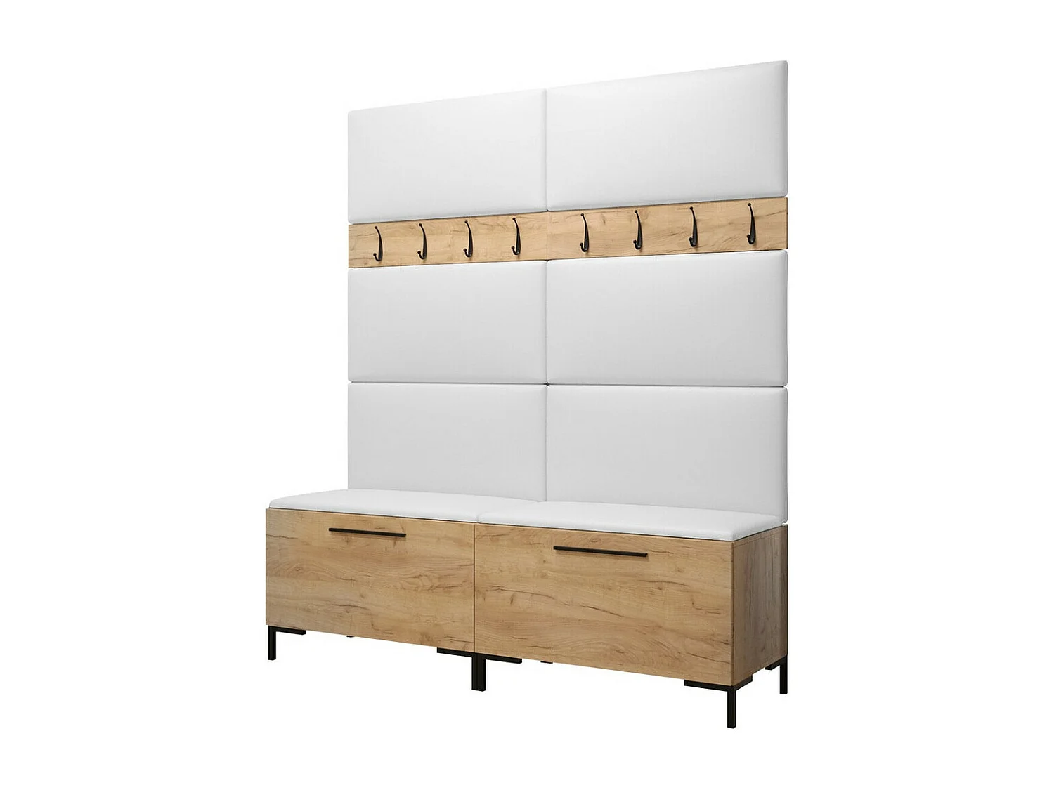 Conjunto pasillo Hartford F101, 196x168x46cm, Craft roble, Montada en la pared|Colocada