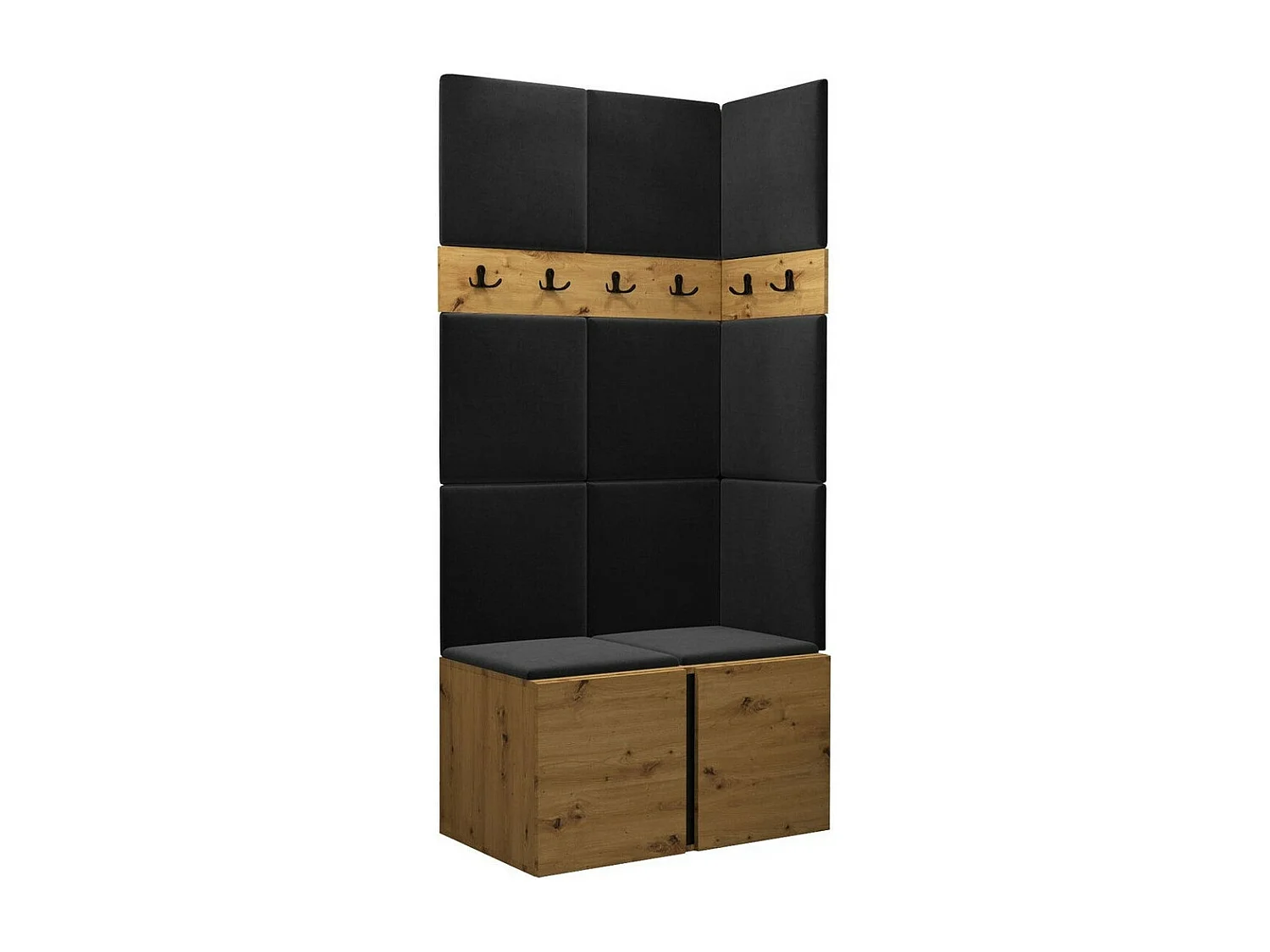 Conjunto pasillo Hartford 264, 186x84x46cm, Roble Artisan, Tapiz|Aglomerado laminado