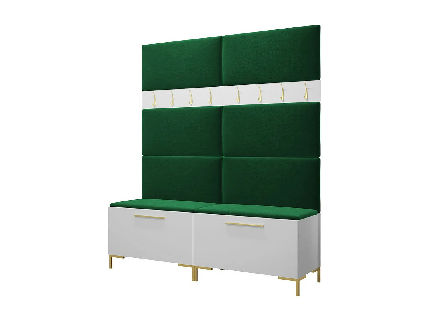 Set mobili da ingresso Hartford F101, 196x168x46cm, Bianco, Arazzo|Truciolare laminato