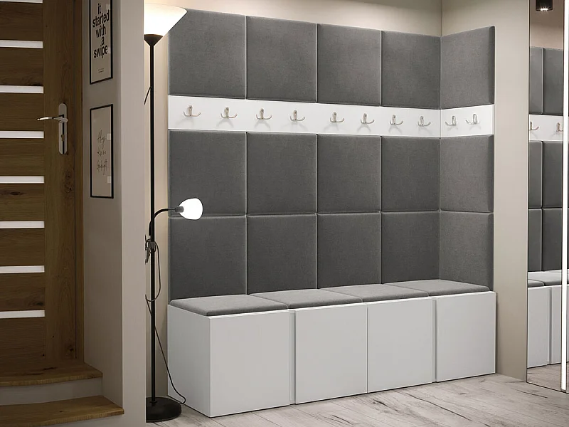 Conjunto pasillo Hartford 265, 186x168x46cm, Blanco, Aglomerado laminado|Tapiz