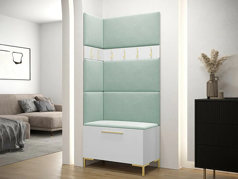 Conjunto pasillo Hartford F103, 196x84x46cm, Blanco, Tapiz|Aglomerado laminado